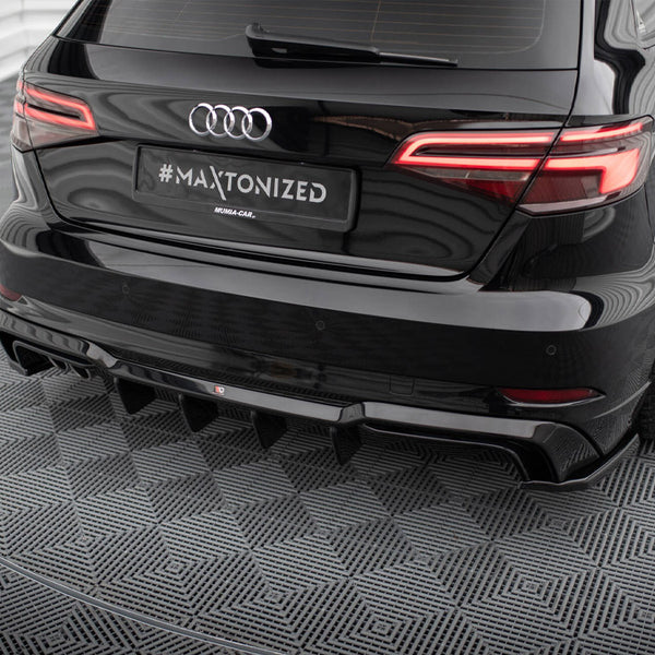 A3 - 8V Facelift: Gloss Black Maxton Dual Exhaust Diffuser 16-20