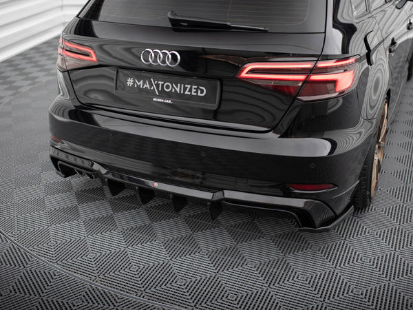 A3 - 8V Facelift: Gloss Black Maxton Dual Exhaust Diffuser 16-20