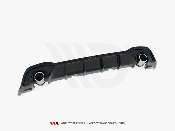VW - Golf GTE / R Line MK8 / MK8 Facelift: Maxton Rear Diffuser + Exhaust Ends Imitation