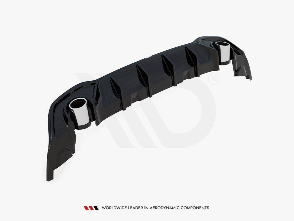VW - Golf GTE / R Line MK8 / MK8 Facelift: Maxton Rear Diffuser + Exhaust Ends Imitation