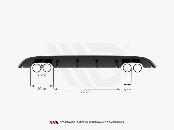 VW - Golf VI With 2 Exhaust HOLE: Maxton Rear Diffuser