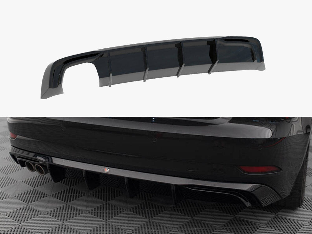Audi - A3 Sportback 8V Facelift (Version with double exhaust tip): Maxton Rear Diffuser