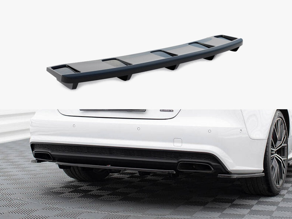 Audi - A7 S Line Facelift: Maxton Central Rear Splitter (Vertical Bars)