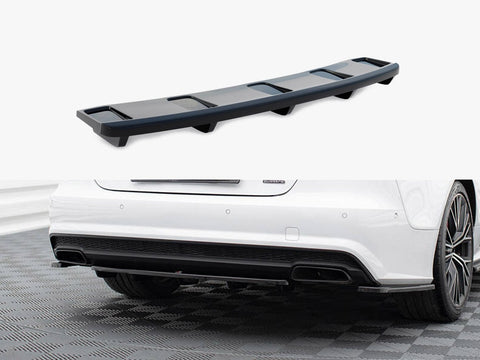 Audi - A7 S Line Facelift: Maxton Central Rear Splitter (Vertical Bars)