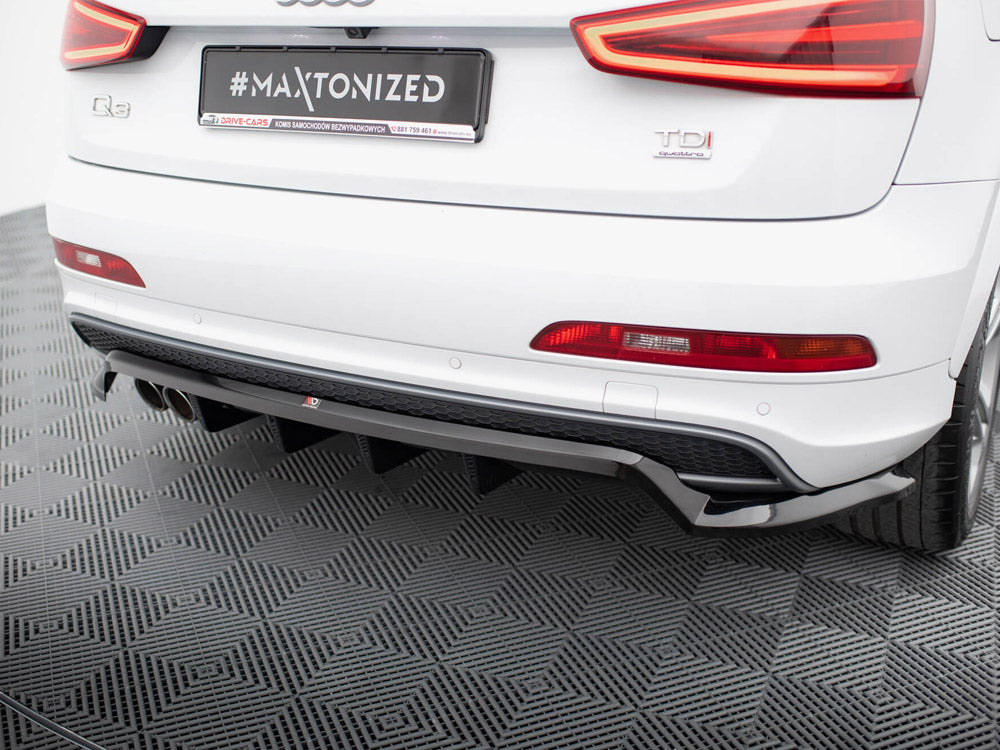Audi - Q3 S Line 8U: Maxton Rear Splitter (Vertical Bars)