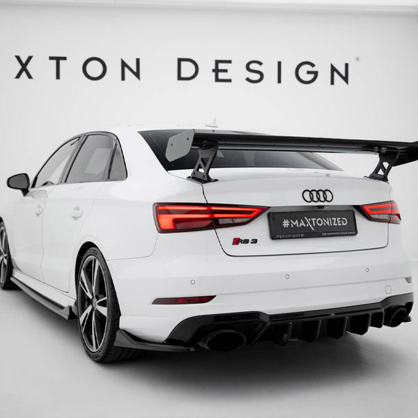 Audi - A3 / A3 S Line / S3 / RS3 Sedan 8V / 8V Facelift: Maxton Carbon Spoiler With External Brackets Uprights