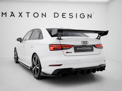 Audi - A3 / A3 S Line / S3 / RS3 Sedan 8V / 8V Facelift: Maxton Carbon Spoiler With External Brackets Uprights