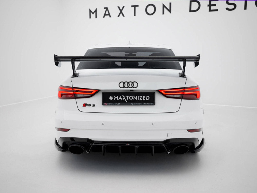 Audi - A3 / A3 S Line / S3 / RS3 Sedan 8V / 8V Facelift: Maxton Carbon Spoiler With External Brackets Uprights