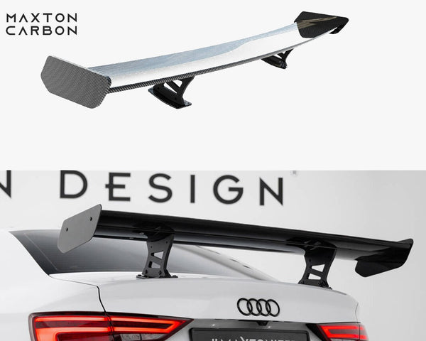 Audi - A3 / A3 S Line / S3 / RS3 Sedan 8V / 8V Facelift: Maxton Carbon Spoiler With Internal Brackets Uprights