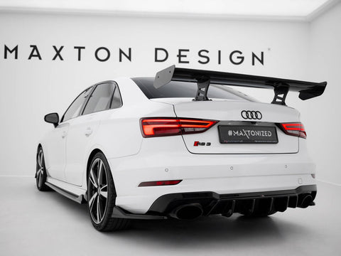 Audi - A3 / A3 S Line / S3 / RS3 Sedan 8V / 8V Facelift: Maxton Carbon Spoiler With Internal Brackets Uprights