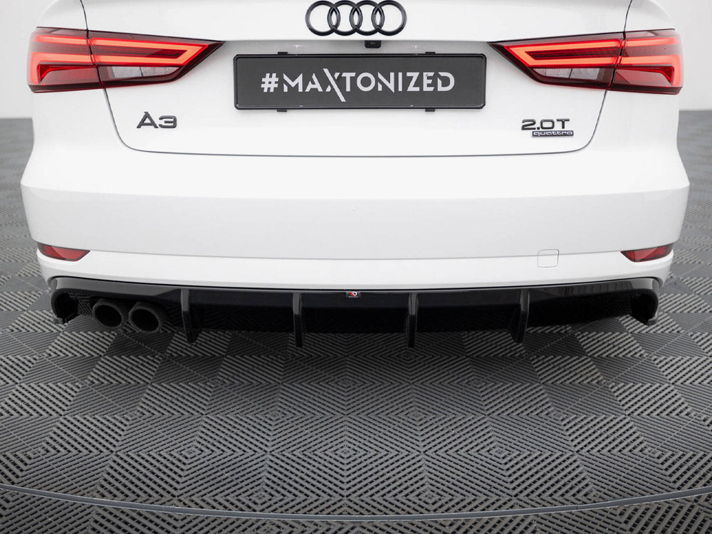 Audi - A3 Sedan 8V Facelift (Version with dual exhaust tips on one side): Maxton Rear Diffuser