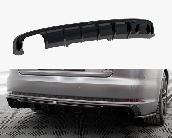 Audi - A4 S Line B9 (Version with dual exhaust tips on one side): Maxton Rear Diffuser V1