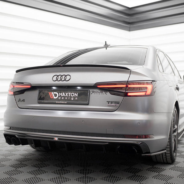 Audi - A4 S Line B9 (Version with dual exhaust tips on one side): Maxton Rear Diffuser V1
