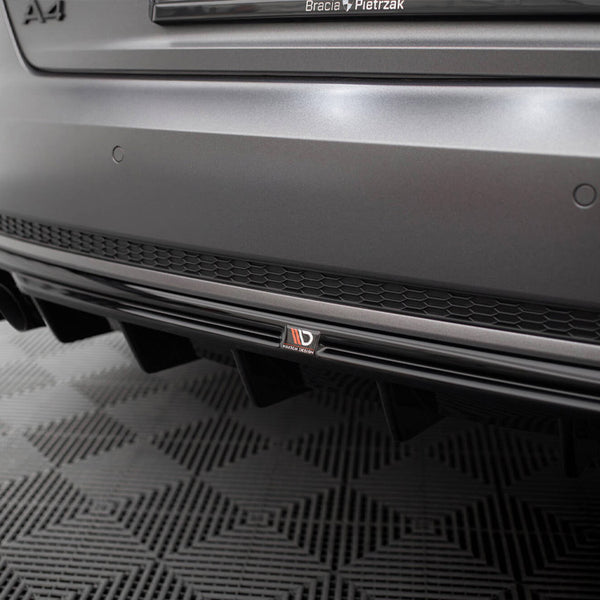 Audi - A4 S Line B9 (Version with dual exhaust tips on one side): Maxton Rear Diffuser V1
