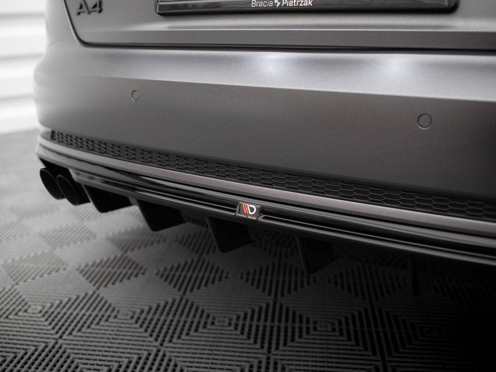 Audi - A4 S Line B9 (Version with dual exhaust tips on one side): Maxton Rear Diffuser V1