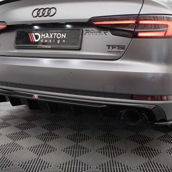 Audi - A4 S Line B9 (Version with single exhaust tips on both sides): Maxton Rear Diffuser V1