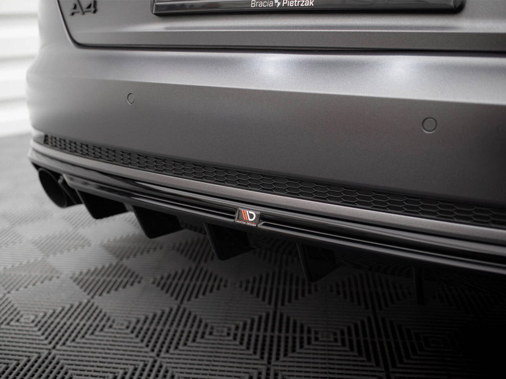 Audi - A4 S Line B9 (Version with single exhaust tips on both sides): Maxton Rear Diffuser V1