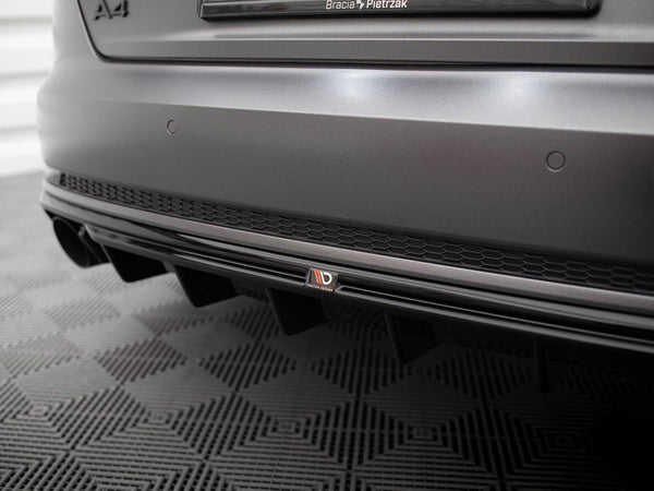 Audi - A4 S Line B9 (Version with single exhaust tip on one side): Maxton Rear Diffuser V1