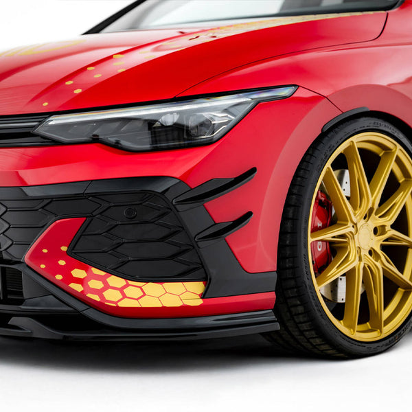 VW - Golf GTI Clubsport MK8 Facelift: Maxton Front Bumper Wings (Canards)