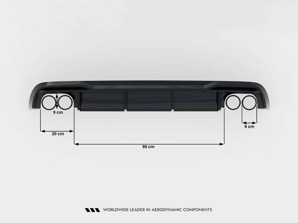 Audi - A5 Sportback 8T Facelift (Version with dual exhausts on both sides): Maxton Rear Diffuser