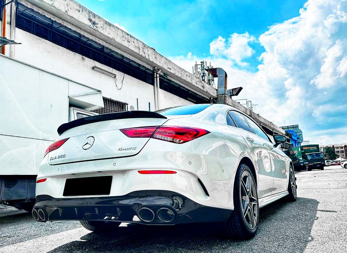 C Class - CLA W118 Pre-Facelift: Gloss Black Rear Diffuser 19-23