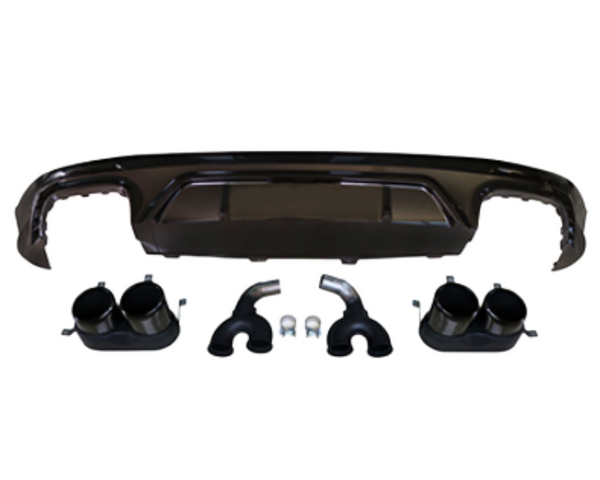 Q5 - MK2: Gloss Black Rear Diffuser SQ5 Style with Exhaust Tips 18-24