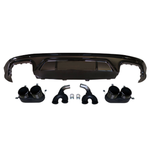 Q5 - MK2: Gloss Black Rear Diffuser SQ5 Style with Exhaust Tips 18-24