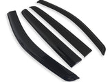 Four sleek, black, curved wind deflectors arranged parallel on a white background.