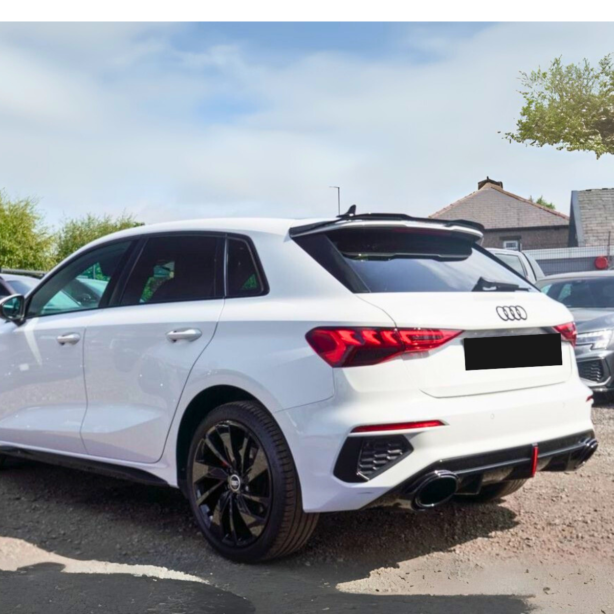 A3 - 8Y/8YS: Gloss Black RS3 Style LED Diffuser with Black Exhaust Tips 21-24