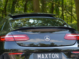 The black car is parked with a slightly open sunroof, displaying a Mercedes emblem and a license plate reading 