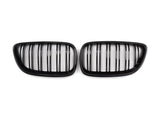 2 series gloss black front kidney grill double slate