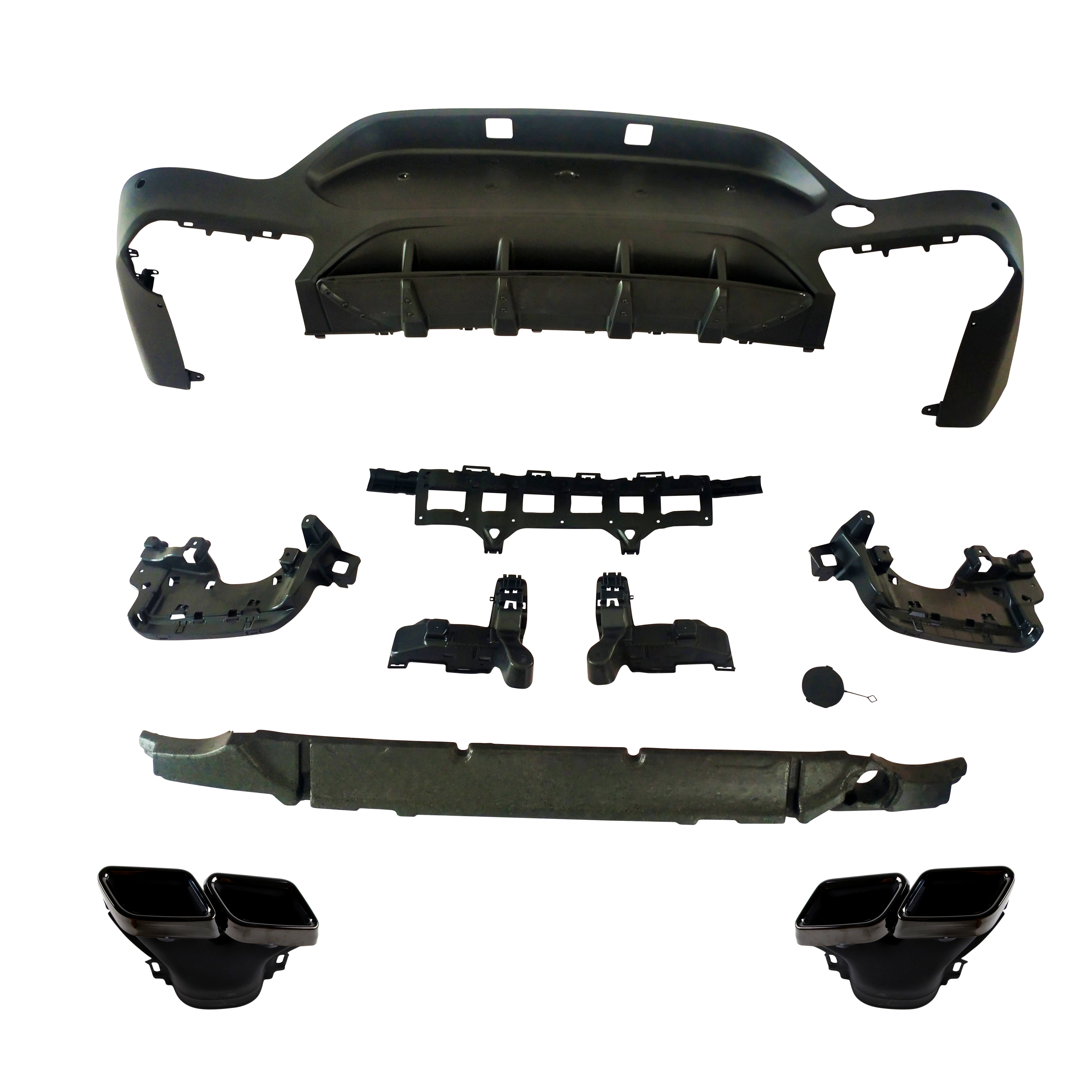 W251 Rear Diffuser Mercedes GLC C253 Coupe Diffuser Black AMG Style – Carbon Accents