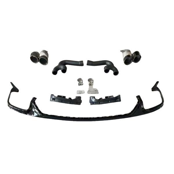 Q8 - MK1 Gloss Black Rear Diffuser RSQ8 Style with Exhaust Tips 18-24