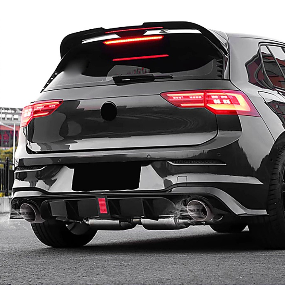Golf GTI - MK8: Gloss Black LED Rear Diffuser 20-24