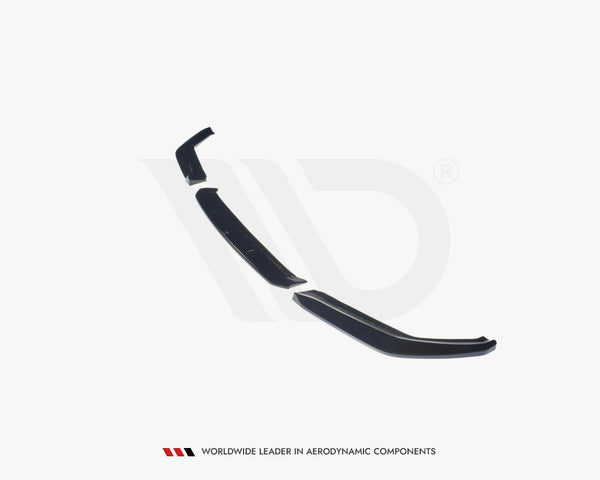 Three black aerodynamic car components are arranged on a plain white background. Text below reads, "WORLDWIDE LEADER IN AERODYNAMIC COMPONENTS."