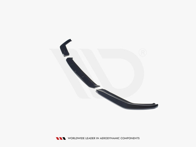 Three black aerodynamic car components are arranged on a plain white background. Text below reads, "WORLDWIDE LEADER IN AERODYNAMIC COMPONENTS."