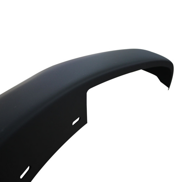 A curved black car fender features cut-out sections, viewed against a plain white background.