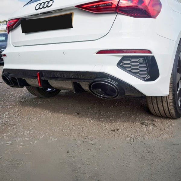 A3 - 8Y/8YS: Gloss Black RS3 Style LED Diffuser with Black Exhaust Tips 21-24