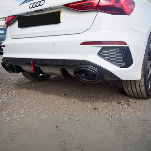 A3 - 8Y/8YS: Gloss Black RS3 Style LED Diffuser with Black Exhaust Tips 21-24