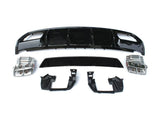 a45 w176 gloss black diffuser silver tailpipes