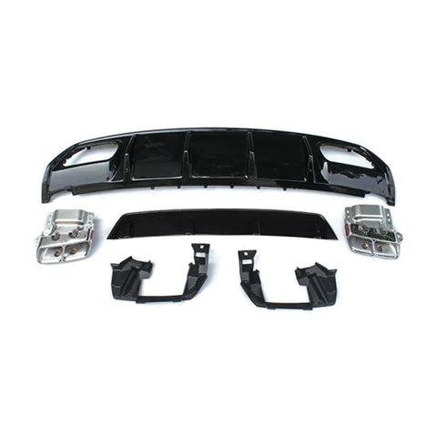 a45 w176 gloss black diffuser silver tailpipes