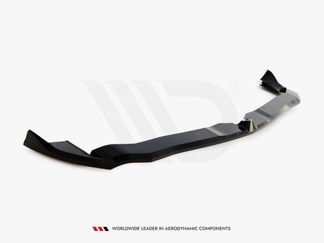 A black aerodynamic car component lies on a white background. Text: "WORLDWIDE LEADER IN AERODYNAMIC COMPONENTS" is at the bottom.