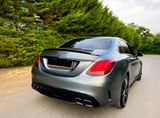 C Class - W205 Saloon: Gloss Black Rear Diffuser 14-18