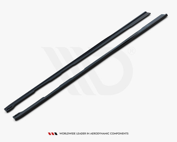 Two black aerodynamic components lie parallel on a white background. Text beneath reads: "WORLDWIDE LEADER IN AERODYNAMIC COMPONENTS."
