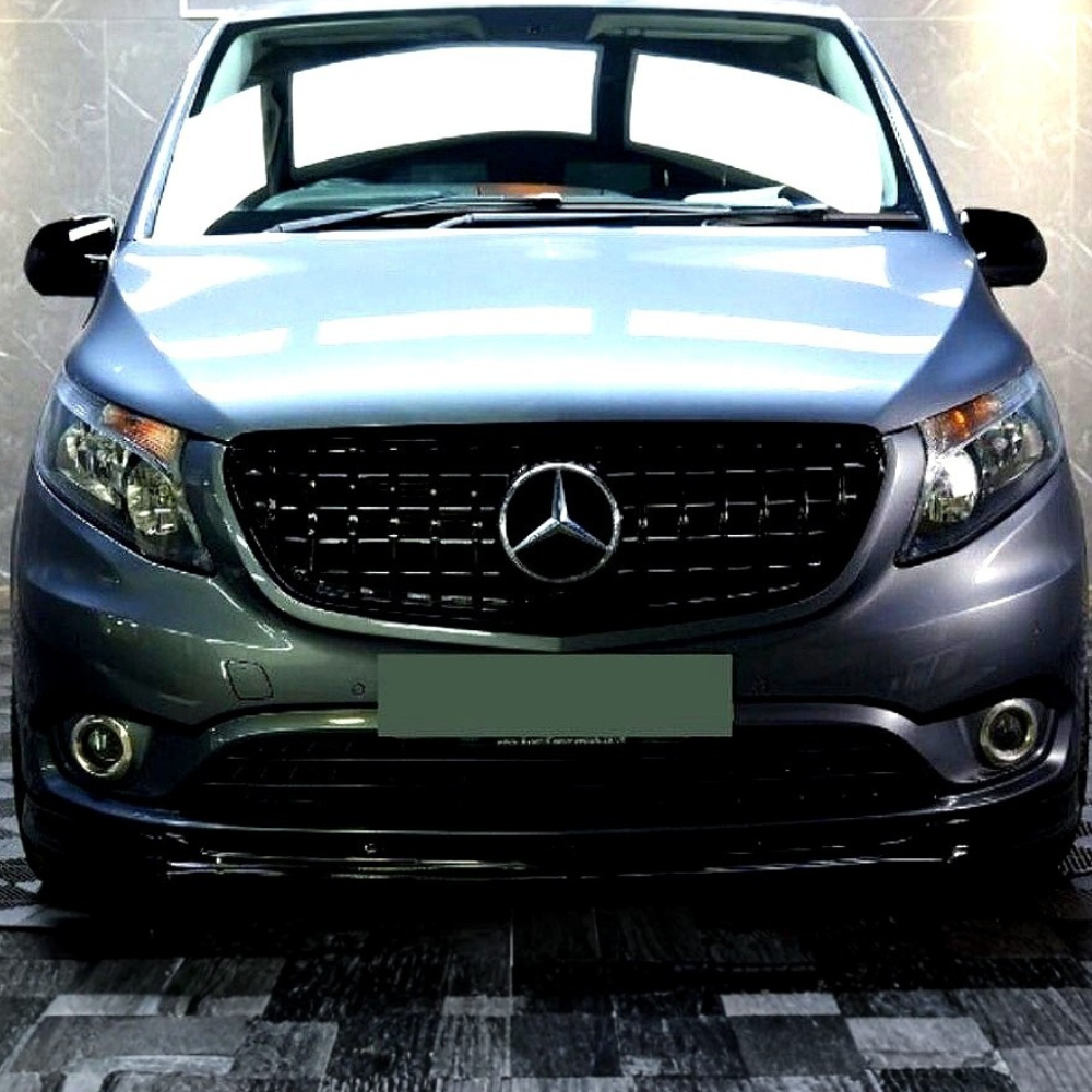 Vito - W447: Gloss Black GT Panamericana Style Front Grill 15-19