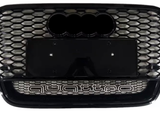 Car grille featuring a honeycomb pattern, with 
