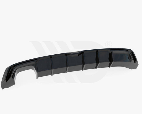 A glossy black car diffuser with vertical fins, displayed on a white background. At the bottom, the text reads: "WORLDWIDE LEADER IN AERODYNAMIC COMPONENTS."