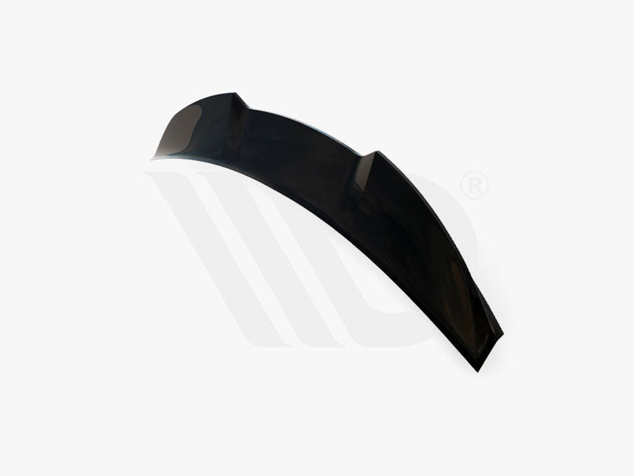 A sleek, black aerodynamic car component is angled on a plain white background. Text reads: "WORLDWIDE LEADER IN AERODYNAMIC COMPONENTS."