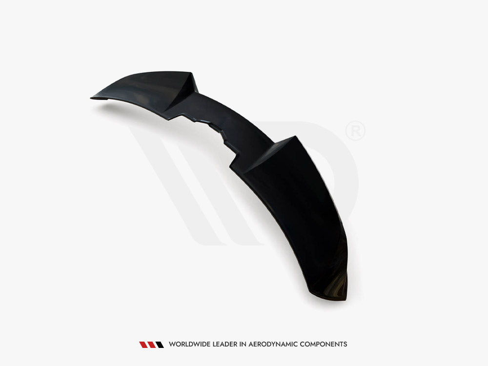 A black aerodynamic component, shaped and angled, rests on a plain white background. Text reads: "WORLDWIDE LEADER IN AERODYNAMIC COMPONENTS."