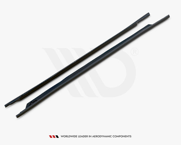 Two long, black aerodynamic components are placed diagonally on a light background. Below them, text reads: "WORLDWIDE LEADER IN AERODYNAMIC COMPONENTS."